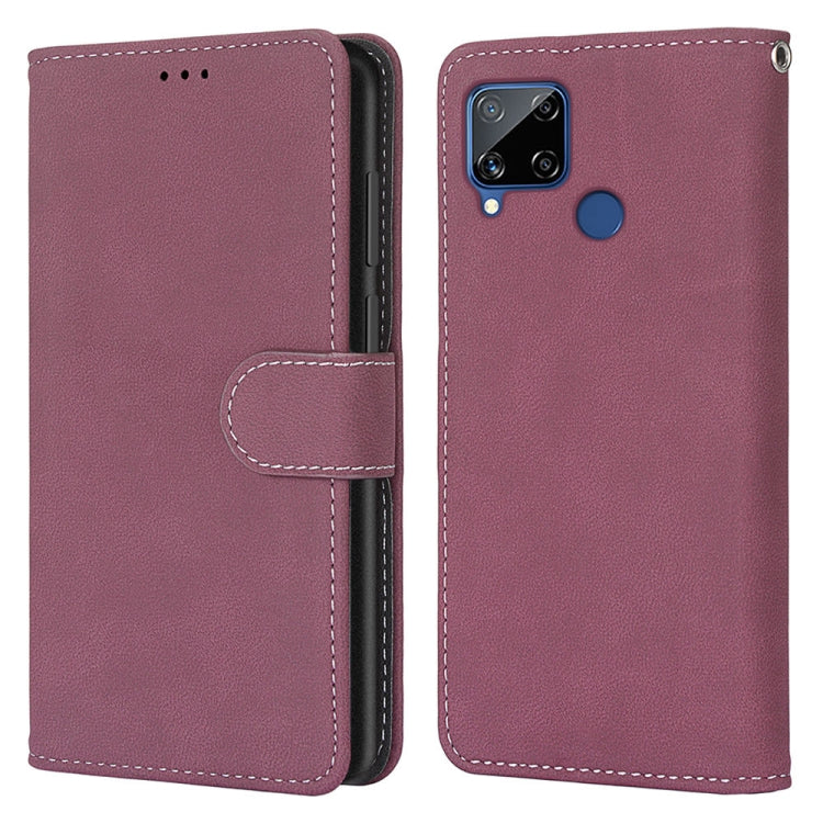 For OPPO Realme C15 / C12 / C25 / 7i (Global) / Narzo 20 / 30A Retro Frosted Horizontal Flip PU Leather Case with Holder & Card Slots & Wallet & Photo Frame