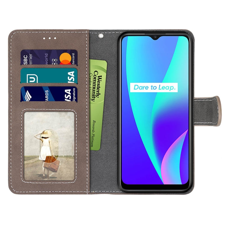 For OPPO Realme C15 / C12 / C25 / 7i (Global) / Narzo 20 / 30A Retro Frosted Horizontal Flip PU Leather Case with Holder & Card Slots & Wallet & Photo Frame