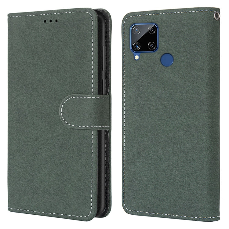 For OPPO Realme C15 / C12 / C25 / 7i (Global) / Narzo 20 / 30A Retro Frosted Horizontal Flip PU Leather Case with Holder & Card Slots & Wallet & Photo Frame