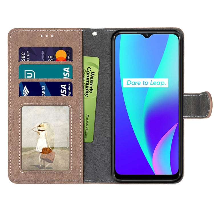 For OPPO Realme C15 / C12 / C25 / 7i (Global) / Narzo 20 / 30A Retro Frosted Horizontal Flip PU Leather Case with Holder & Card Slots & Wallet & Photo Frame