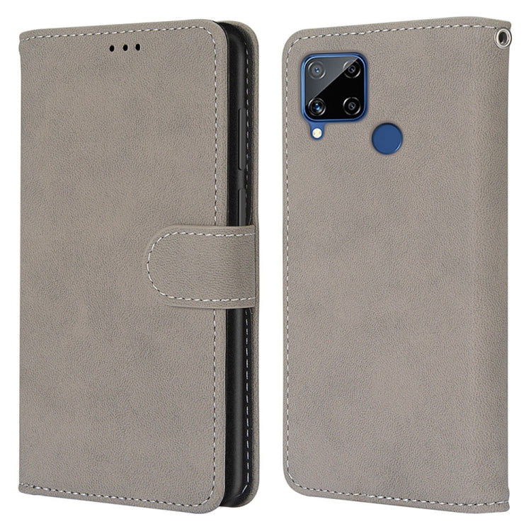 For OPPO Realme C15 / C12 / C25 / 7i (Global) / Narzo 20 / 30A Retro Frosted Horizontal Flip PU Leather Case with Holder & Card Slots & Wallet & Photo Frame