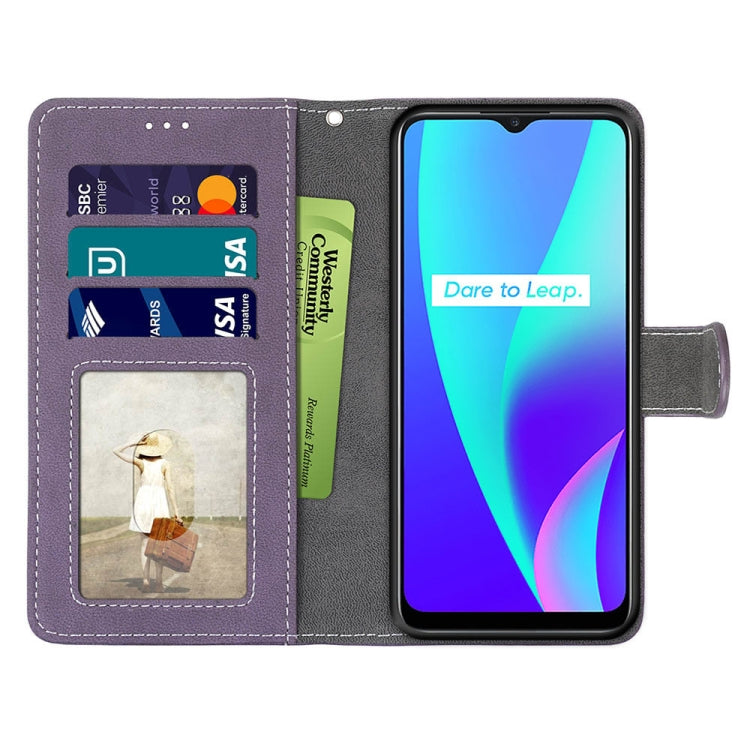 For OPPO Realme C15 / C12 / C25 / 7i (Global) / Narzo 20 / 30A Retro Frosted Horizontal Flip PU Leather Case with Holder & Card Slots & Wallet & Photo Frame