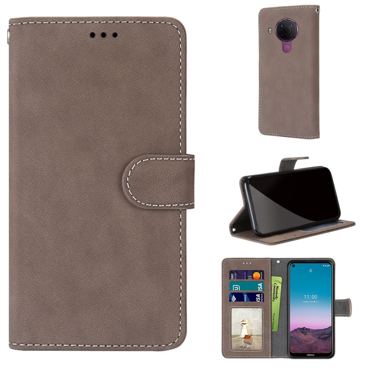 For Nokia 5.4 Retro Frosted Horizontal Flip PU Leather Case with Holder & Card Slots & Wallet & Photo Frame