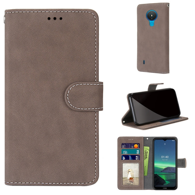 For Nokia 1.4 Retro Frosted Horizontal Flip PU Leather Case with Holder & Card Slots & Wallet & Photo Frame