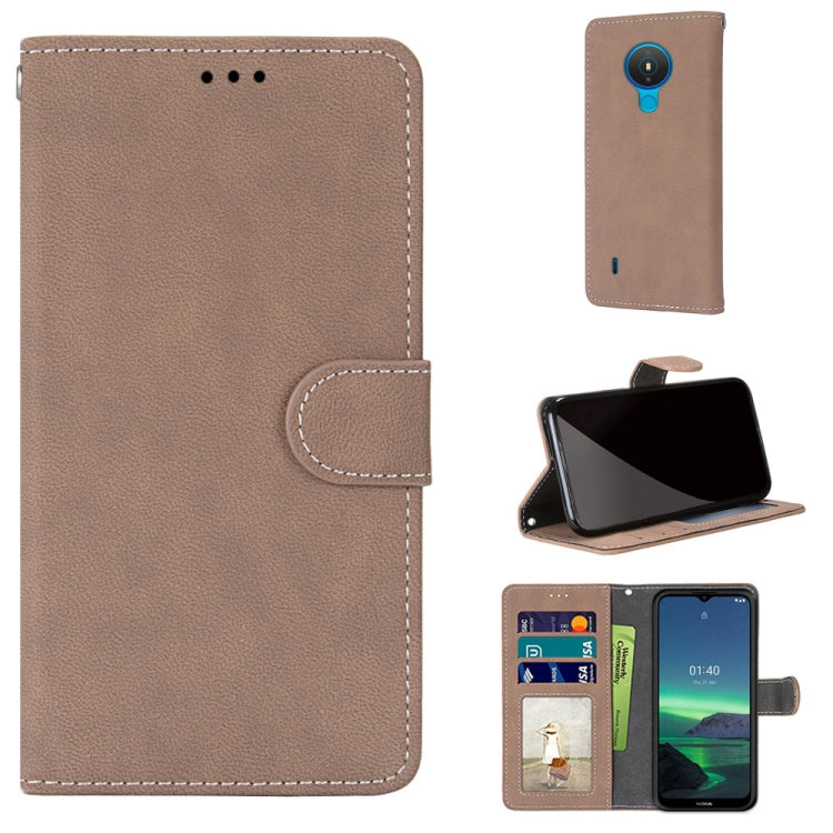 For Nokia 1.4 Retro Frosted Horizontal Flip PU Leather Case with Holder & Card Slots & Wallet & Photo Frame