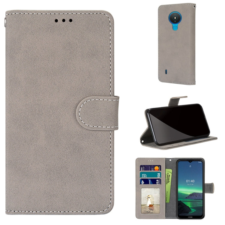 For Nokia 1.4 Retro Frosted Horizontal Flip PU Leather Case with Holder & Card Slots & Wallet & Photo Frame