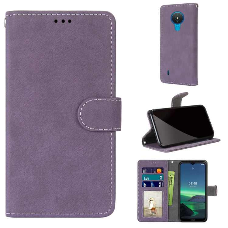 For Nokia 1.4 Retro Frosted Horizontal Flip PU Leather Case with Holder & Card Slots & Wallet & Photo Frame