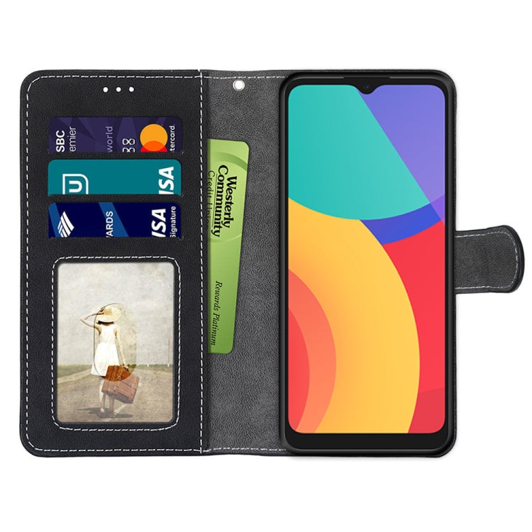 For Alcatel 3L 2021 Retro Frosted Horizontal Flip PU Leather Case with Holder & Card Slots & Wallet & Photo Frame