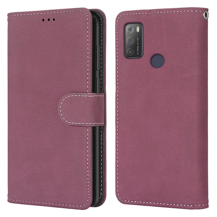 For Alcatel 3L 2021 Retro Frosted Horizontal Flip PU Leather Case with Holder & Card Slots & Wallet & Photo Frame