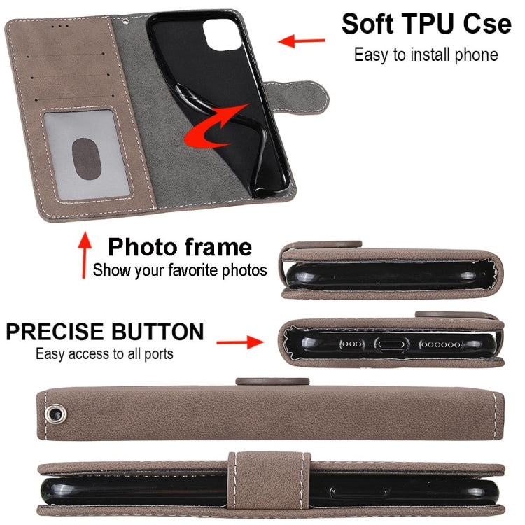 For Alcatel 3L 2021 Retro Frosted Horizontal Flip PU Leather Case with Holder & Card Slots & Wallet & Photo Frame