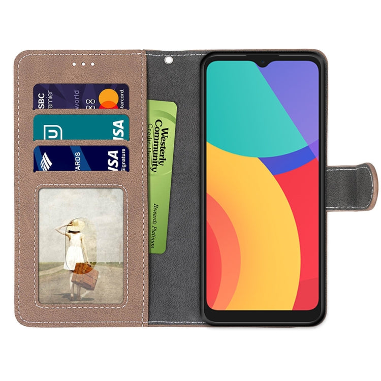 For Alcatel 3L 2021 Retro Frosted Horizontal Flip PU Leather Case with Holder & Card Slots & Wallet & Photo Frame