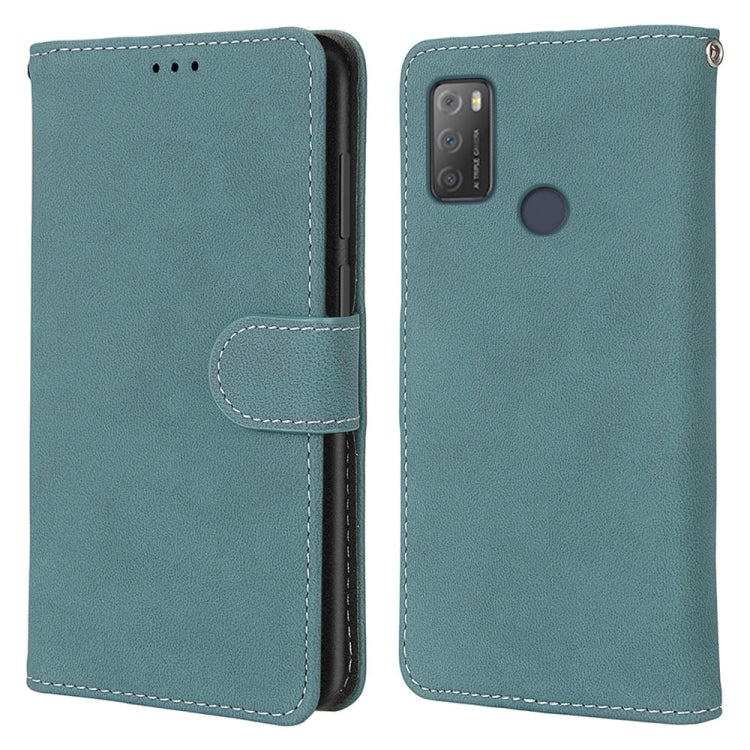For Alcatel 3L 2021 Retro Frosted Horizontal Flip PU Leather Case with Holder & Card Slots & Wallet & Photo Frame
