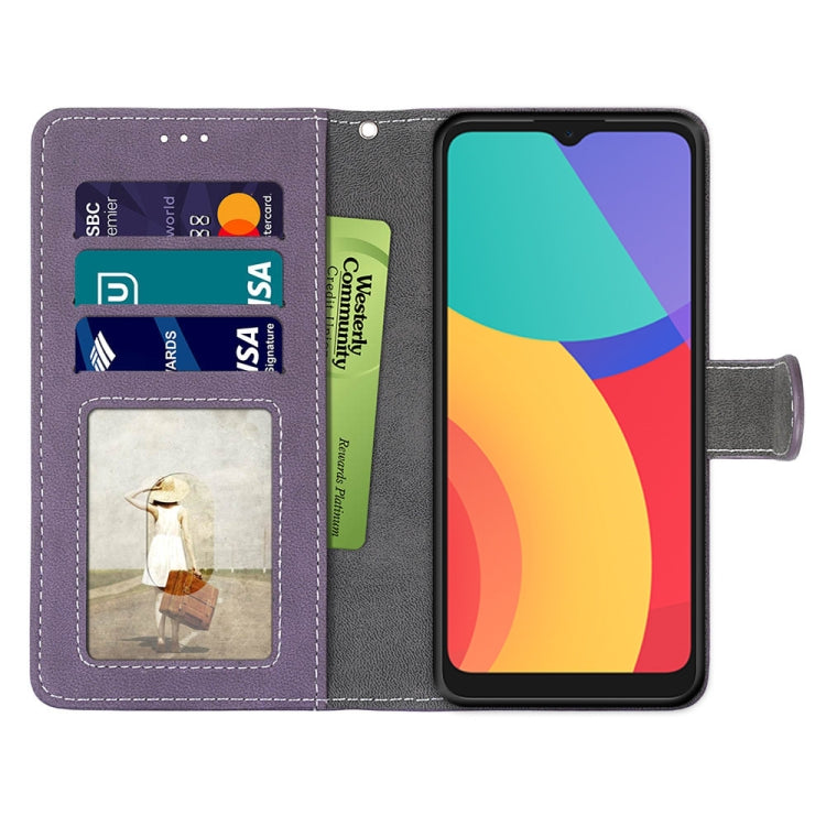 For Alcatel 3L 2021 Retro Frosted Horizontal Flip PU Leather Case with Holder & Card Slots & Wallet & Photo Frame