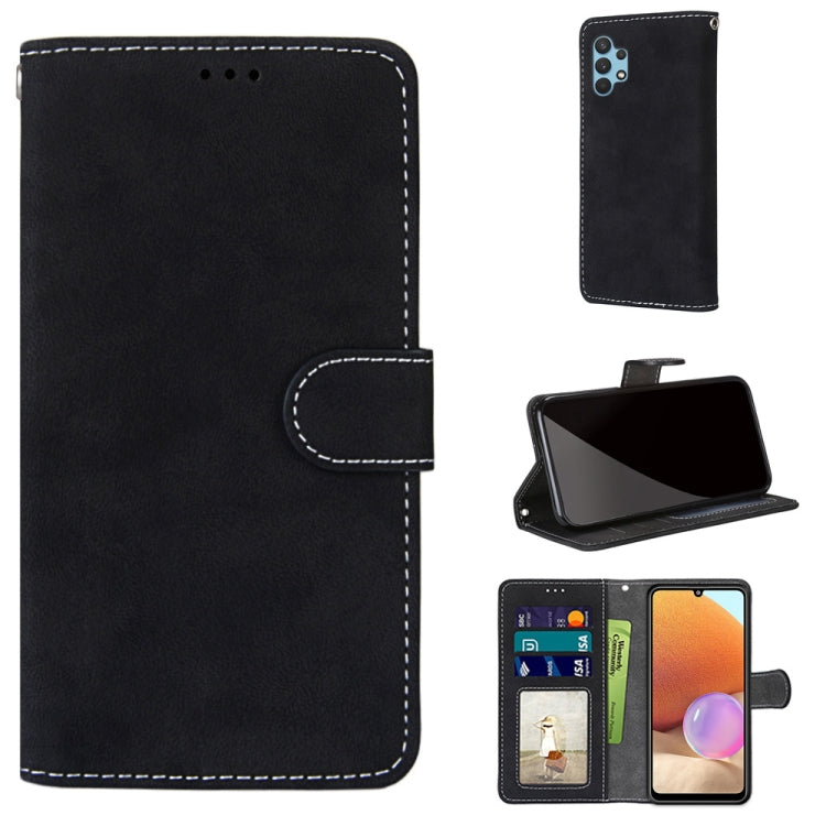For Samsung Galaxy A32 4G / A32 Lite Retro Frosted Horizontal Flip PU Leather Case with Holder & Card Slots & Wallet & Photo Frame