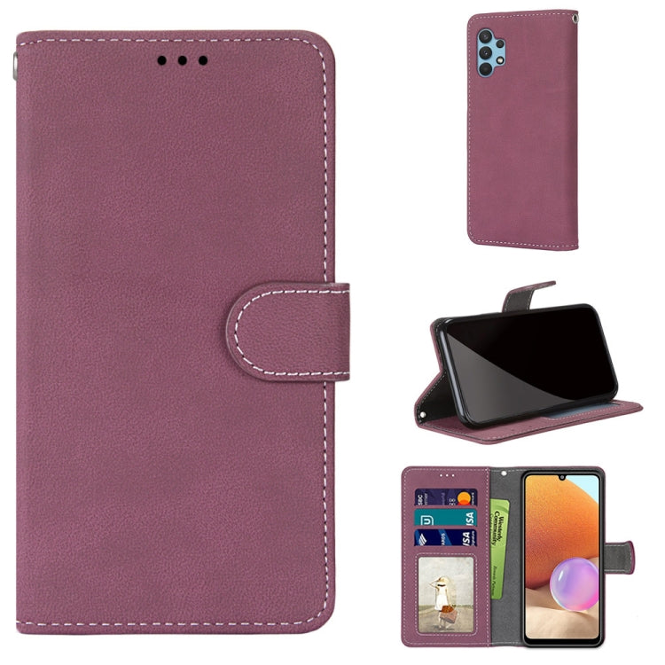 For Samsung Galaxy A32 4G / A32 Lite Retro Frosted Horizontal Flip PU Leather Case with Holder & Card Slots & Wallet & Photo Frame