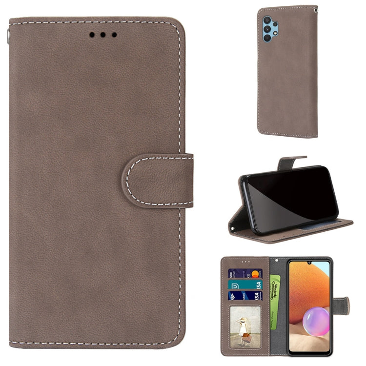 For Samsung Galaxy A32 4G / A32 Lite Retro Frosted Horizontal Flip PU Leather Case with Holder & Card Slots & Wallet & Photo Frame