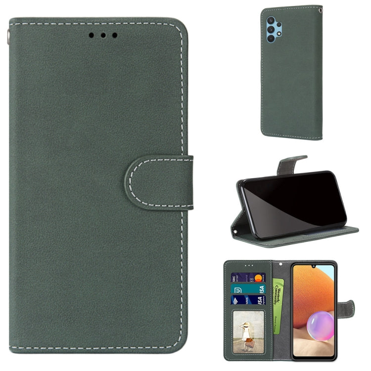For Samsung Galaxy A32 4G / A32 Lite Retro Frosted Horizontal Flip PU Leather Case with Holder & Card Slots & Wallet & Photo Frame