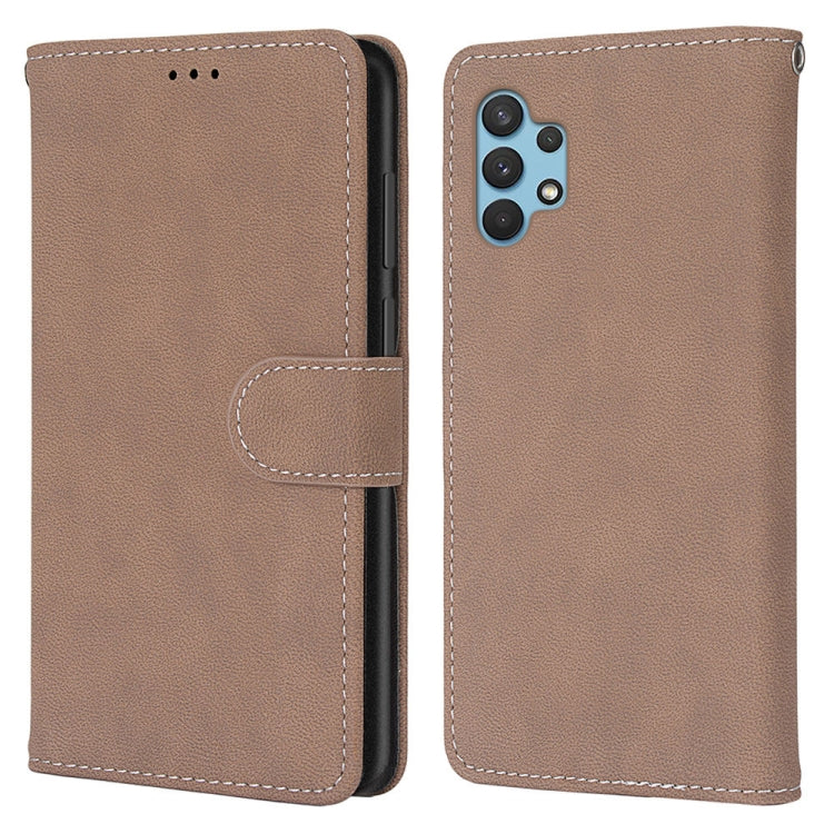 For Samsung Galaxy A32 4G / A32 Lite Retro Frosted Horizontal Flip PU Leather Case with Holder & Card Slots & Wallet & Photo Frame