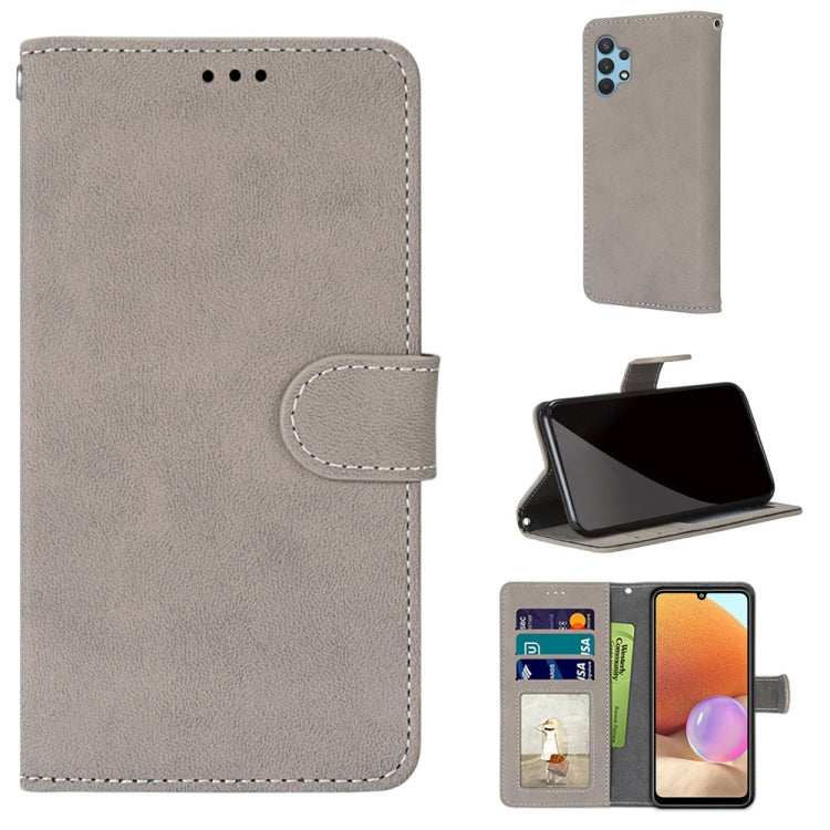 For Samsung Galaxy A32 4G / A32 Lite Retro Frosted Horizontal Flip PU Leather Case with Holder & Card Slots & Wallet & Photo Frame