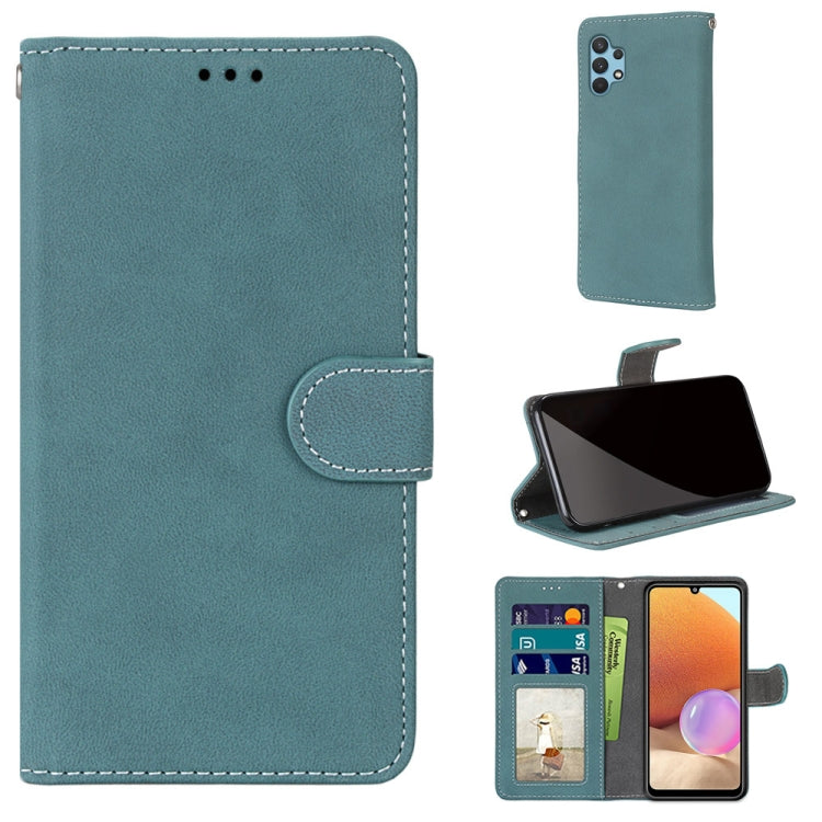 For Samsung Galaxy A32 4G / A32 Lite Retro Frosted Horizontal Flip PU Leather Case with Holder & Card Slots & Wallet & Photo Frame