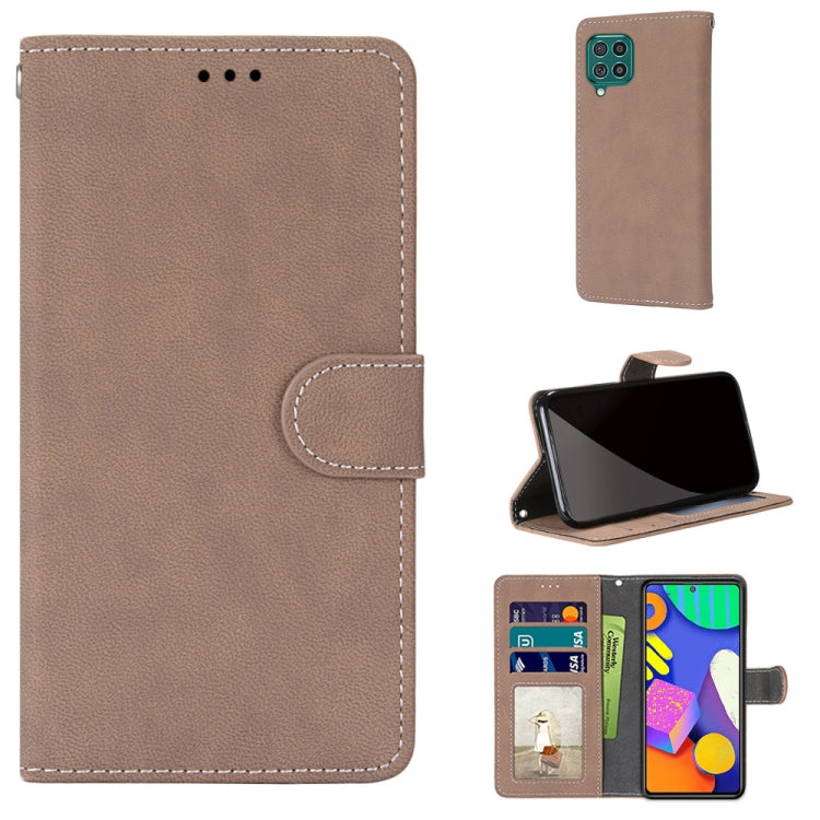 For Samsung Galaxy F62 / M62 Retro Frosted Horizontal Flip PU Leather Case with Holder & Card Slots & Wallet & Photo Frame