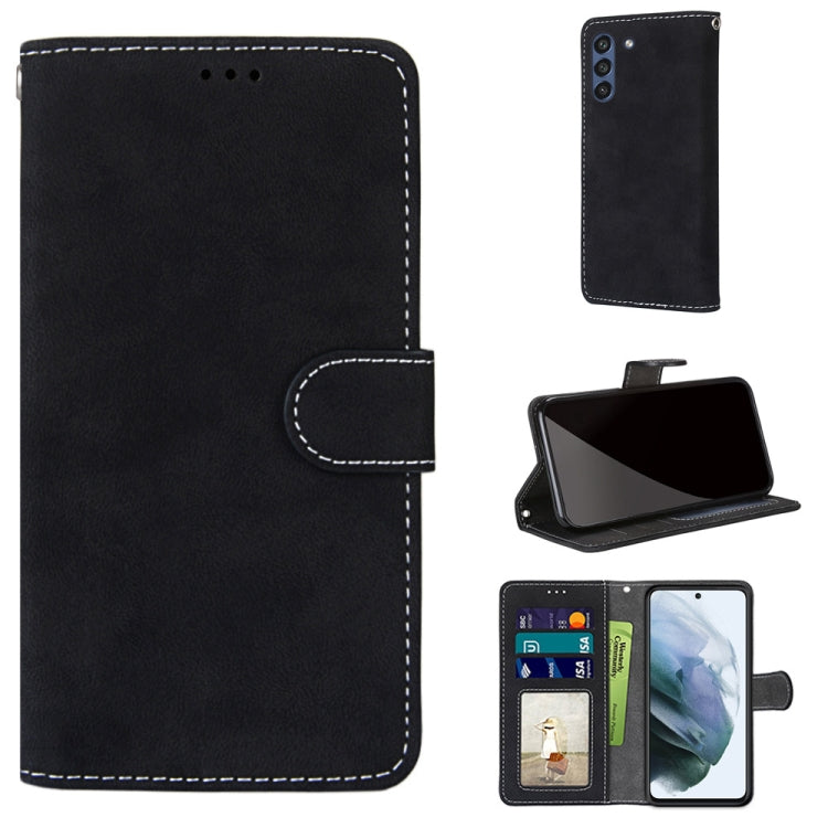 For Samsung Galaxy S21 FE Retro Frosted Horizontal Flip PU Leather Case with Holder & Card Slots & Wallet & Photo Frame