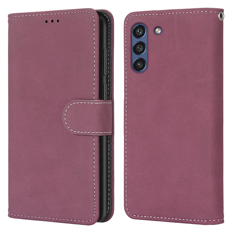For Samsung Galaxy S21 FE Retro Frosted Horizontal Flip PU Leather Case with Holder & Card Slots & Wallet & Photo Frame