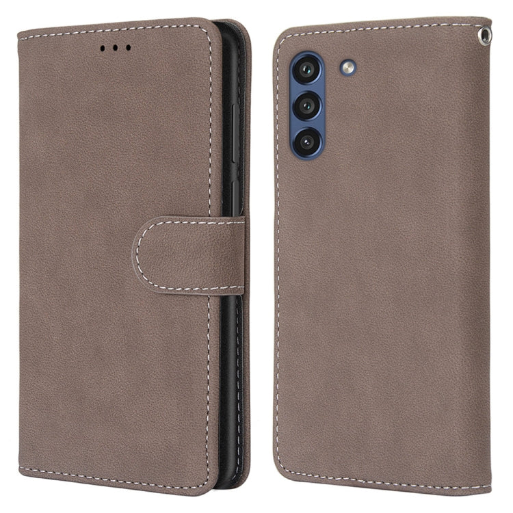 For Samsung Galaxy S21 FE Retro Frosted Horizontal Flip PU Leather Case with Holder & Card Slots & Wallet & Photo Frame