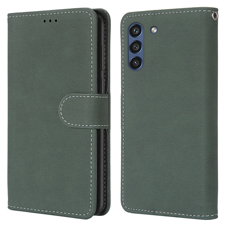 For Samsung Galaxy S21 FE Retro Frosted Horizontal Flip PU Leather Case with Holder & Card Slots & Wallet & Photo Frame