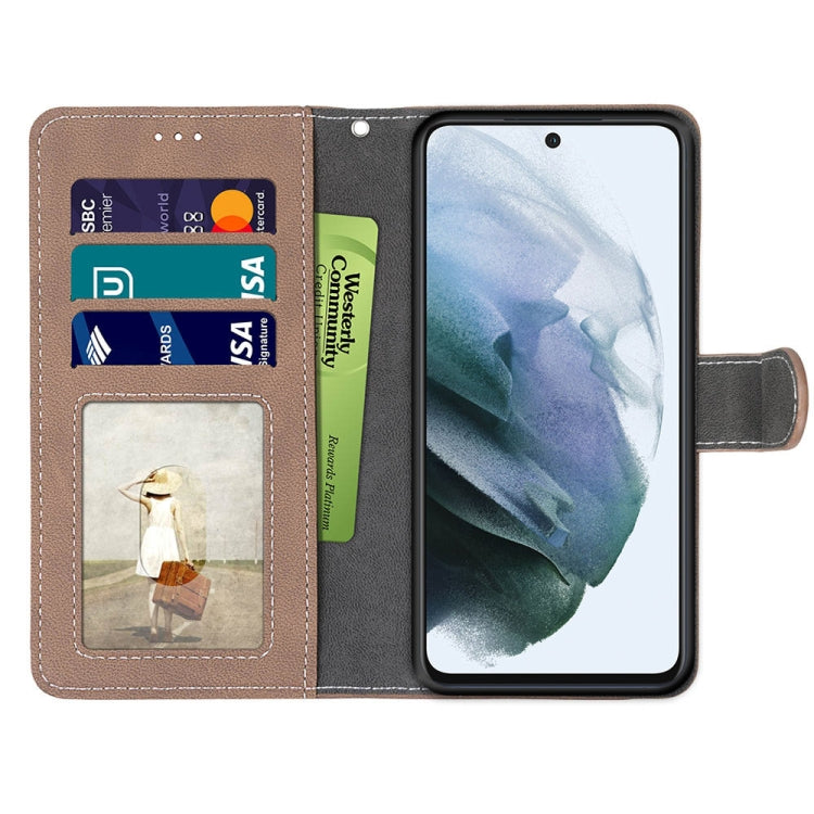 For Samsung Galaxy S21 FE Retro Frosted Horizontal Flip PU Leather Case with Holder & Card Slots & Wallet & Photo Frame