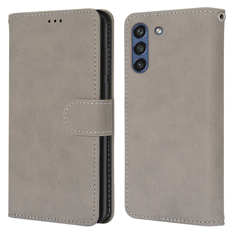 For Samsung Galaxy S21 FE Retro Frosted Horizontal Flip PU Leather Case with Holder & Card Slots & Wallet & Photo Frame