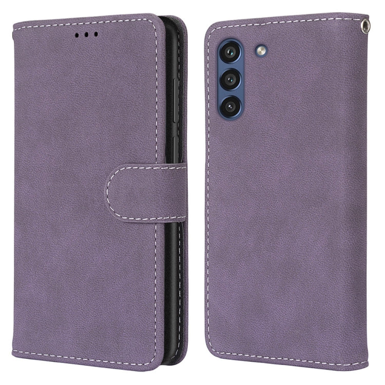 For Samsung Galaxy S21 FE Retro Frosted Horizontal Flip PU Leather Case with Holder & Card Slots & Wallet & Photo Frame