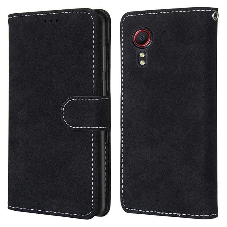 For Samsung Galaxy Xcover 5 Retro Frosted Horizontal Flip PU Leather Case with Holder & Card Slots & Wallet & Photo Frame