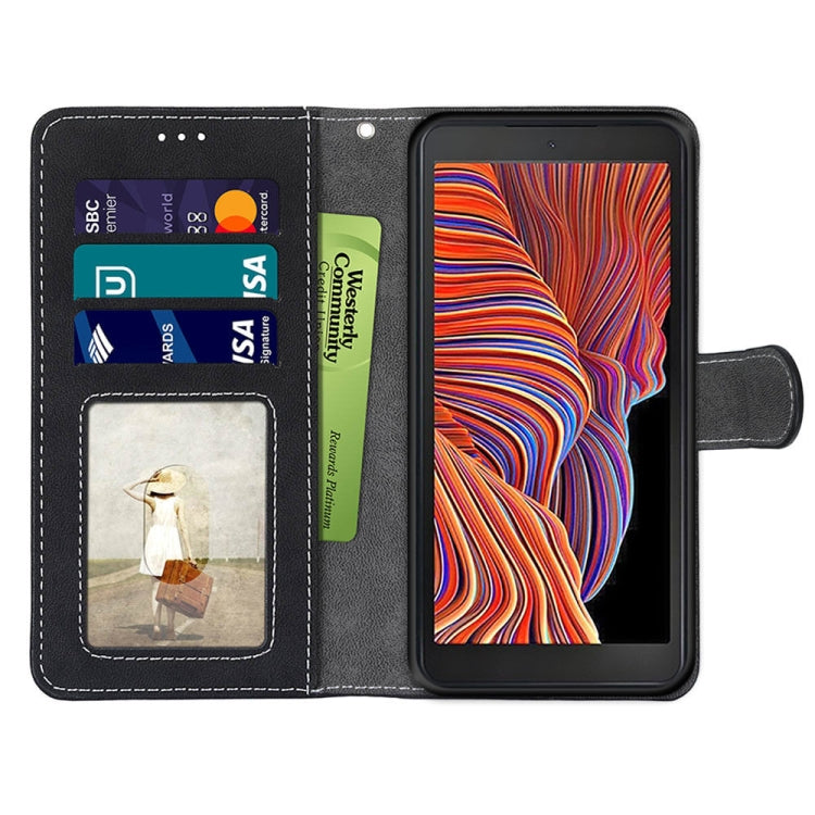 For Samsung Galaxy Xcover 5 Retro Frosted Horizontal Flip PU Leather Case with Holder & Card Slots & Wallet & Photo Frame