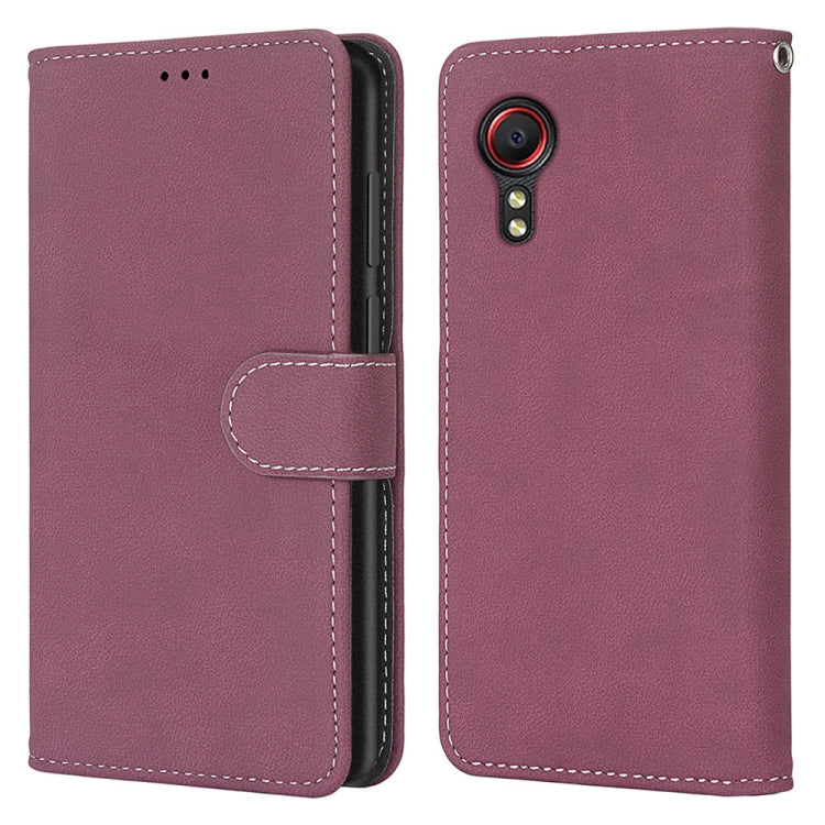 For Samsung Galaxy Xcover 5 Retro Frosted Horizontal Flip PU Leather Case with Holder & Card Slots & Wallet & Photo Frame