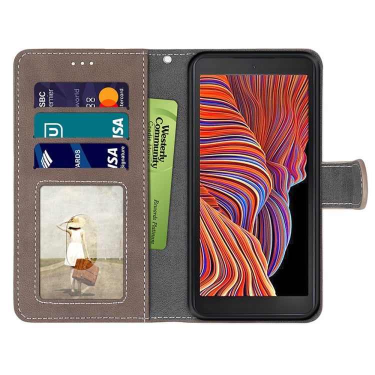 For Samsung Galaxy Xcover 5 Retro Frosted Horizontal Flip PU Leather Case with Holder & Card Slots & Wallet & Photo Frame