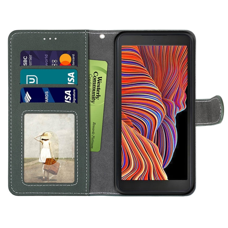 For Samsung Galaxy Xcover 5 Retro Frosted Horizontal Flip PU Leather Case with Holder & Card Slots & Wallet & Photo Frame