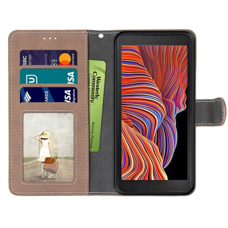 For Samsung Galaxy Xcover 5 Retro Frosted Horizontal Flip PU Leather Case with Holder & Card Slots & Wallet & Photo Frame