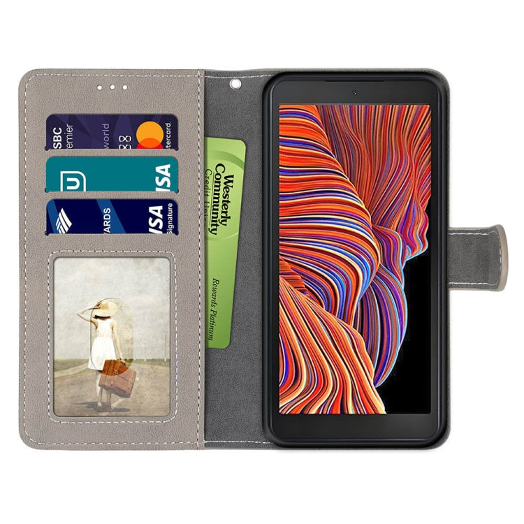 For Samsung Galaxy Xcover 5 Retro Frosted Horizontal Flip PU Leather Case with Holder & Card Slots & Wallet & Photo Frame