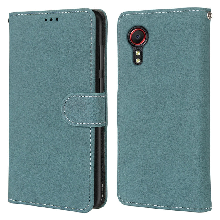 For Samsung Galaxy Xcover 5 Retro Frosted Horizontal Flip PU Leather Case with Holder & Card Slots & Wallet & Photo Frame