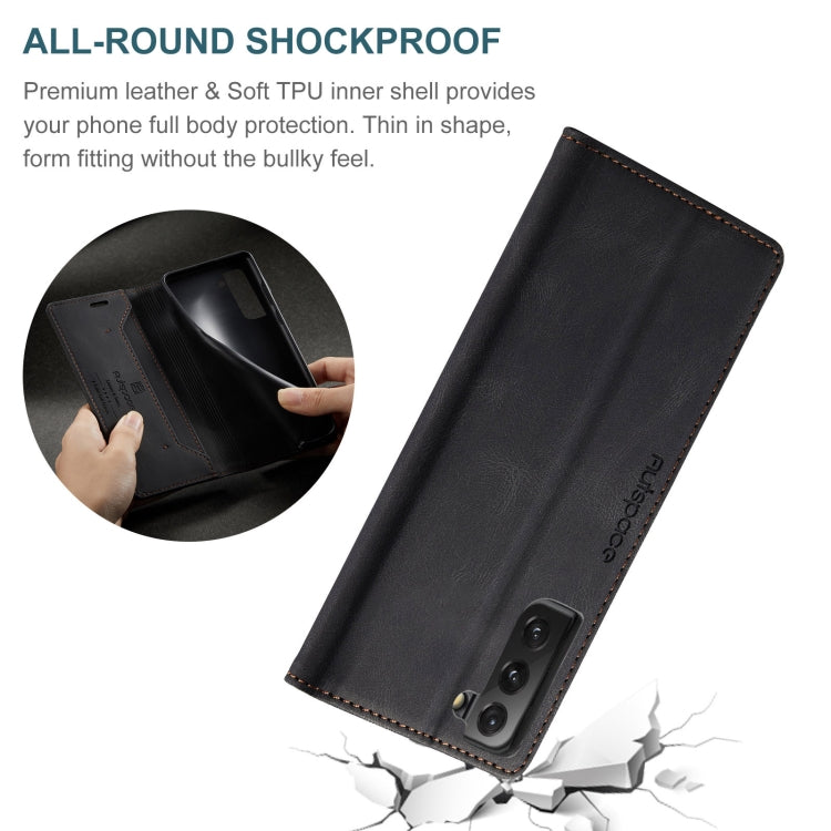 For Samsung Galaxy S21+ 5G AutSpace A01 Retro Skin-feel Crazy Horse Texture Horizontal Flip Leather Case with Holder & Card Slots & Wallet & RFID