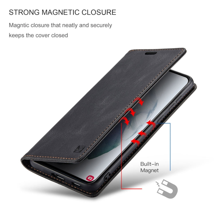 For Samsung Galaxy S21+ 5G AutSpace A01 Retro Skin-feel Crazy Horse Texture Horizontal Flip Leather Case with Holder & Card Slots & Wallet & RFID