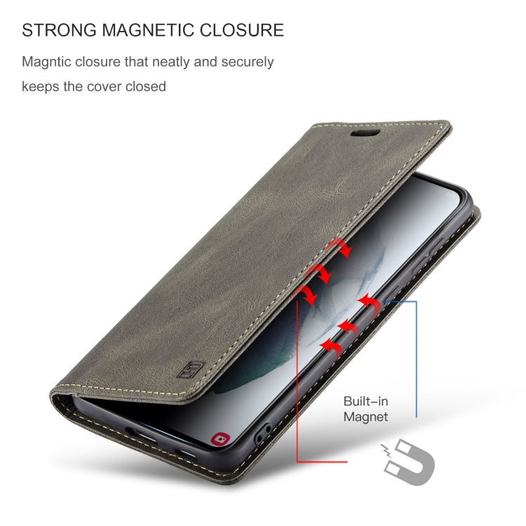 For Samsung Galaxy S21+ 5G AutSpace A01 Retro Skin-feel Crazy Horse Texture Horizontal Flip Leather Case with Holder & Card Slots & Wallet & RFID
