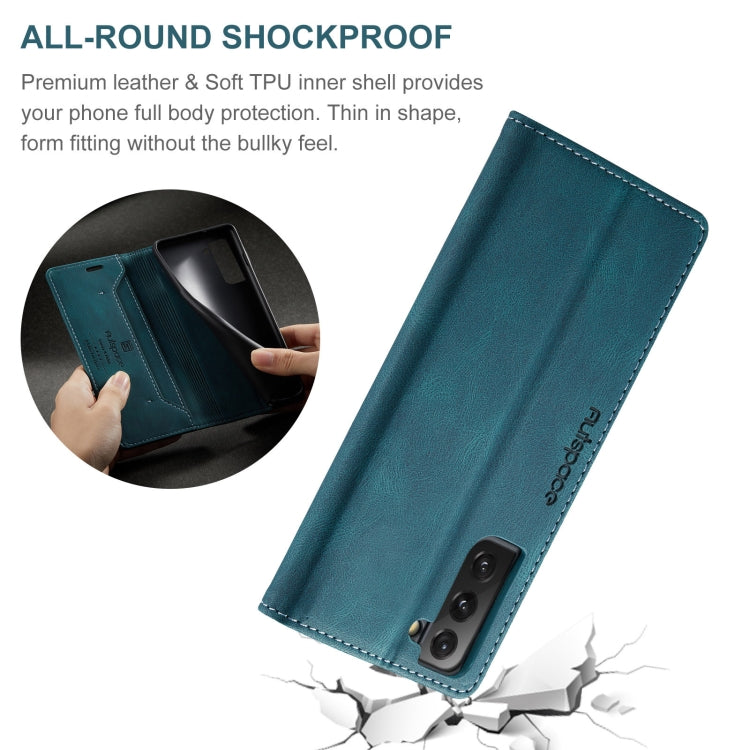 For Samsung Galaxy S21+ 5G AutSpace A01 Retro Skin-feel Crazy Horse Texture Horizontal Flip Leather Case with Holder & Card Slots & Wallet & RFID