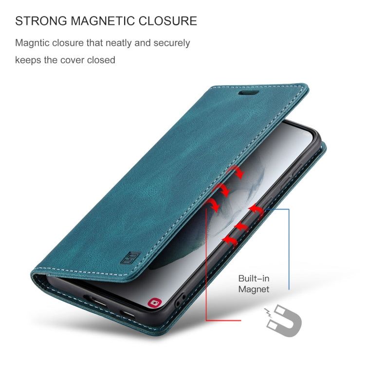 For Samsung Galaxy S21+ 5G AutSpace A01 Retro Skin-feel Crazy Horse Texture Horizontal Flip Leather Case with Holder & Card Slots & Wallet & RFID
