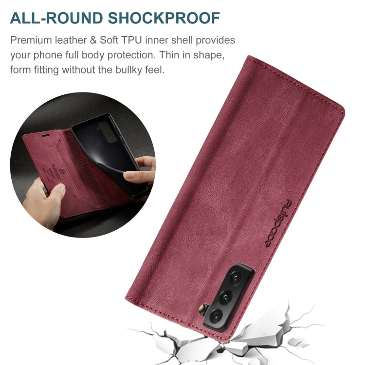 For Samsung Galaxy S21+ 5G AutSpace A01 Retro Skin-feel Crazy Horse Texture Horizontal Flip Leather Case with Holder & Card Slots & Wallet & RFID