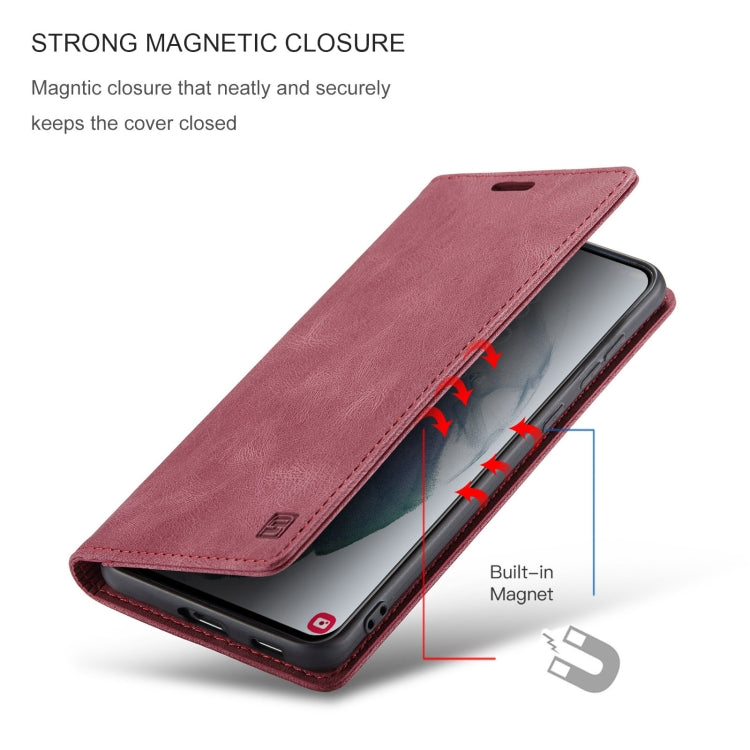 For Samsung Galaxy S21+ 5G AutSpace A01 Retro Skin-feel Crazy Horse Texture Horizontal Flip Leather Case with Holder & Card Slots & Wallet & RFID