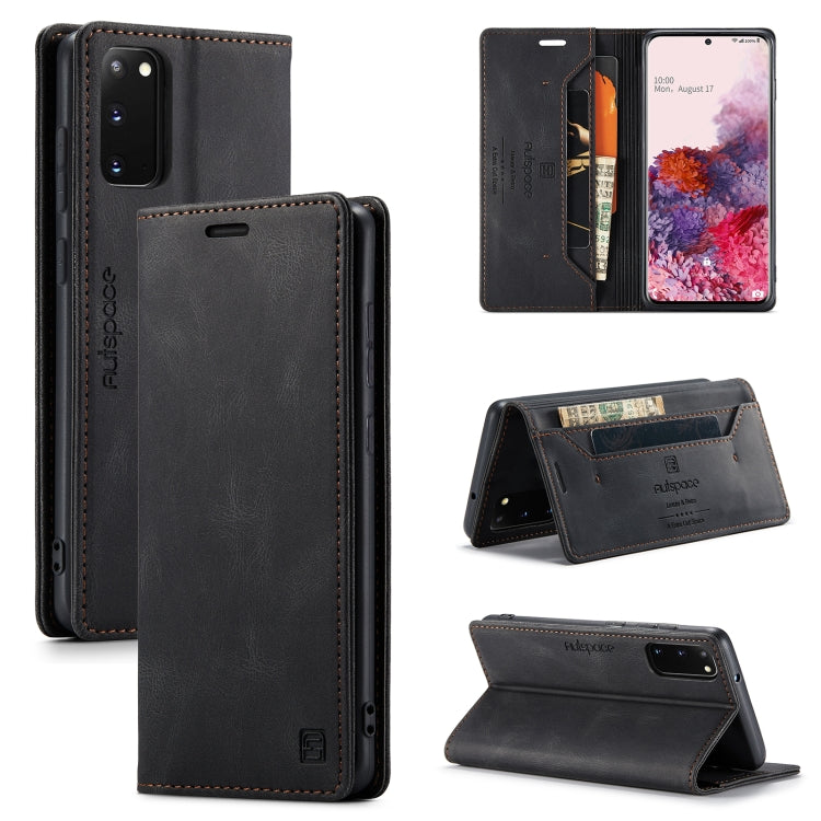 For Samsung Galaxy S20 AutSpace A01 Retro Skin-feel Crazy Horse Texture Horizontal Flip Leather Case with Holder & Card Slots & Wallet & RFID