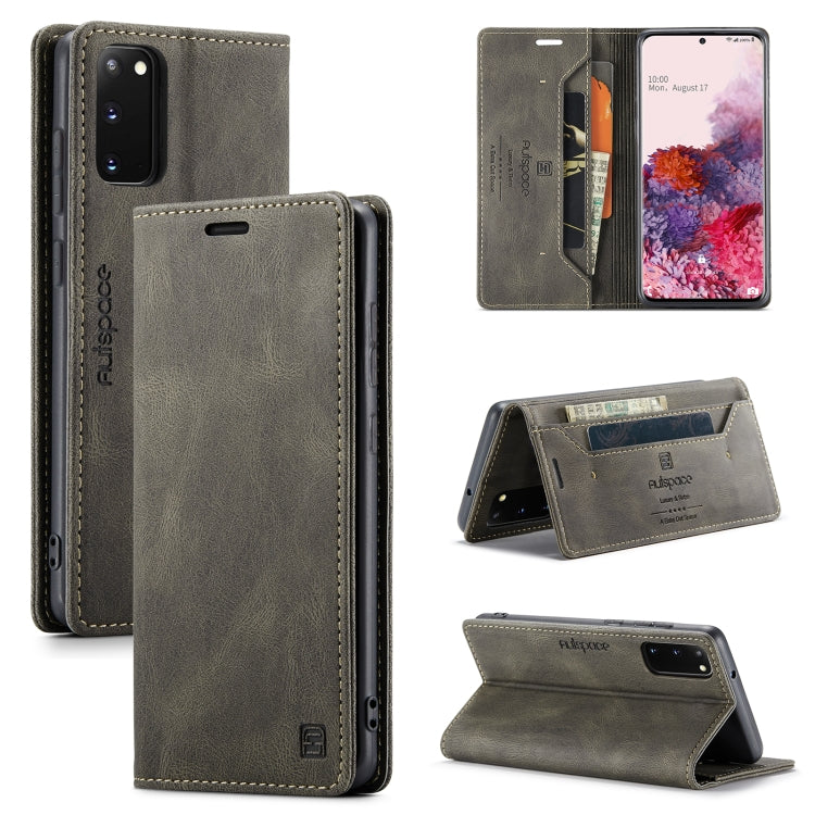 For Samsung Galaxy S20 AutSpace A01 Retro Skin-feel Crazy Horse Texture Horizontal Flip Leather Case with Holder & Card Slots & Wallet & RFID