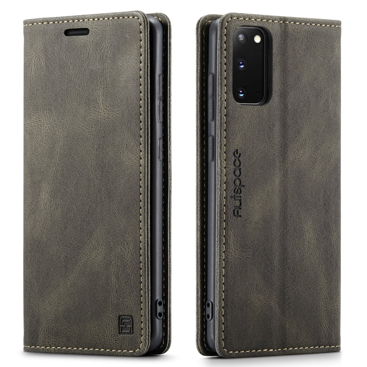 For Samsung Galaxy S20 AutSpace A01 Retro Skin-feel Crazy Horse Texture Horizontal Flip Leather Case with Holder & Card Slots & Wallet & RFID